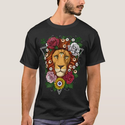 T-shirt Lion Psychédélique (Devant)