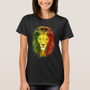 T-shirt Lion Rasta Couleurs King Crown Mane