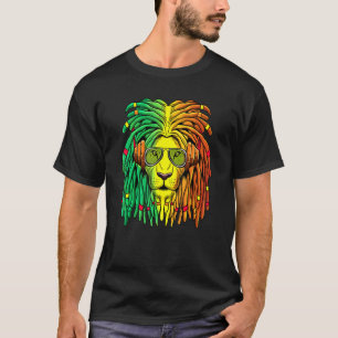 T-shirt Lion Rasta Couleurs Reggae Casques Dreadlocks