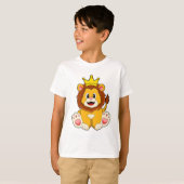 T-shirt Lion roi avec couronne (Devant entier)