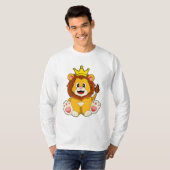 T-shirt Lion roi avec couronne (Devant entier)