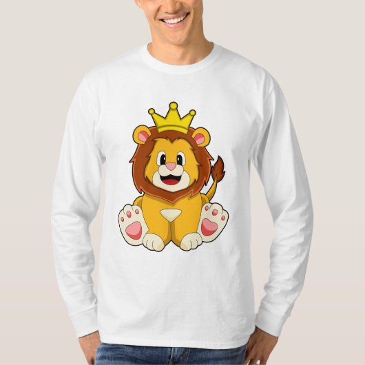 T-shirt Lion roi avec couronne (Devant)