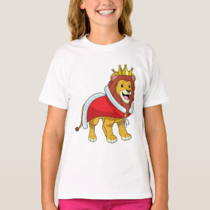 T-shirt Lion roi avec Couronne & Cap