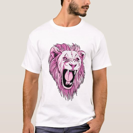 T-shirt Lion rose (Devant)