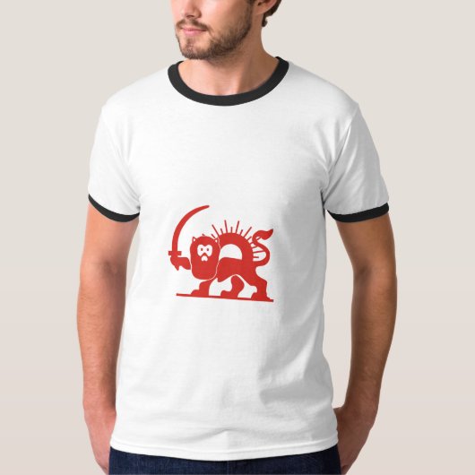 T-shirt Lion rouge avec Sun, Iran (Devant)
