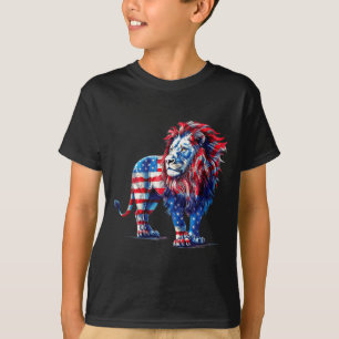 T-shirt Lion rouge blanc et bleu