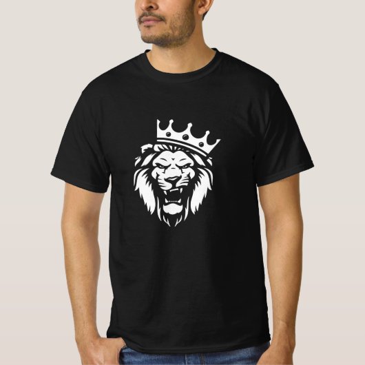 T-shirt Lion rugissant avec couronne (Devant)