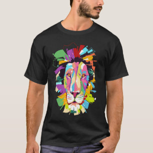 T-shirt Lion Sauvage Couleurs Vives Lions Gros Chat