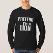 T-shirt Lion Scary Halloween Costume Lazy Easy Zoo Animal (Devant)