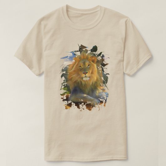 T-SHIRT LION SUR LE TRAVAIL (Design devant)