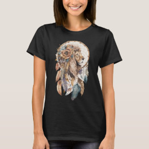 T-shirt Lion Tribal Aquarelle Lion Dream Catcher 1