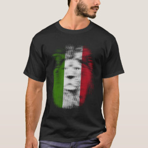 T-shirt Lion trippy italien drapeau d'Italie EDM raves tec