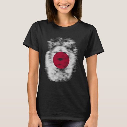 T-shirt Lion Trippy Japon Drapeau japonais EDM raves techn (Devant)