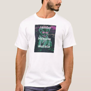 T-shirt Lion vert avec lunettes roses "Hakuna Matata" Art