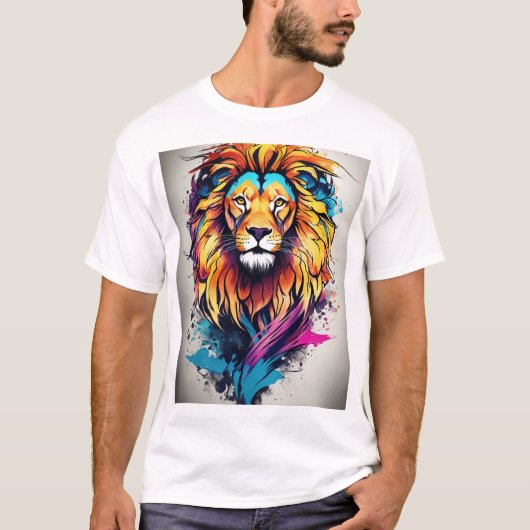 T-shirt Lion Whimsical Dreamscape Tee (Devant)