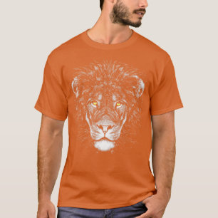T-shirt Lion Wild Big Chat Faune Monochromatique