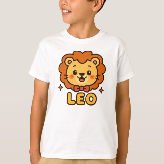 T-shirt Lion Zodiac Cute Leo - Dessin Astrologie (Devant)