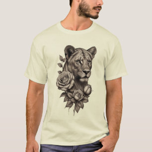 T-shirt "Lioness Rose" Esquisse d'épaule