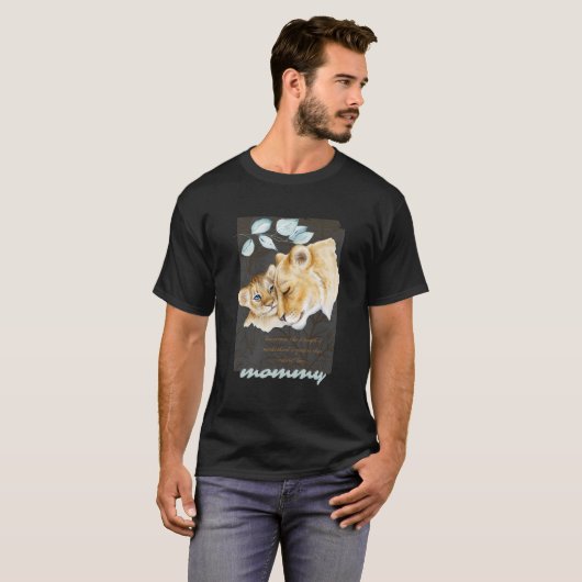 T-shirt Lioness With A Lion Cub For Mothers Day (Devant entier)