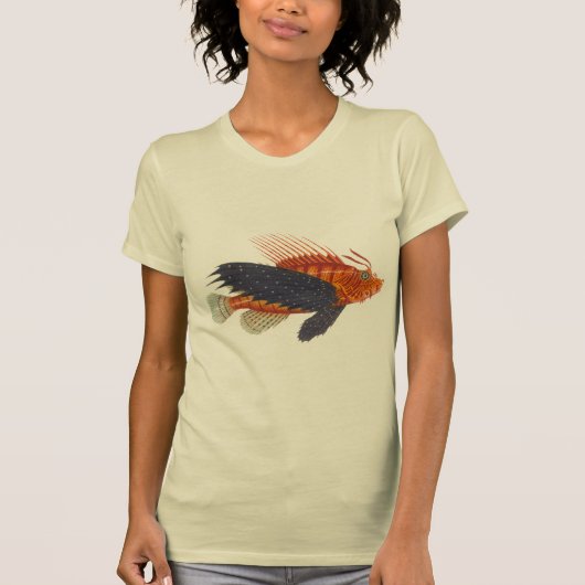 T-shirt Lionfish - Pterois - gravure d'antiquité de (Devant)