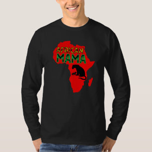 T-shirt Lionne africaine maman rouge