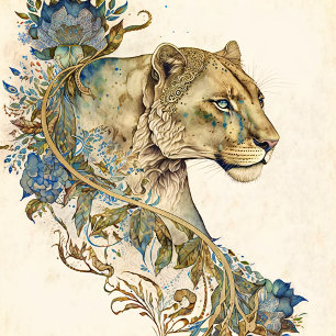 T-shirt Lionne aquarelle 1