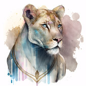T-shirt Lionne d'aquarelle 3