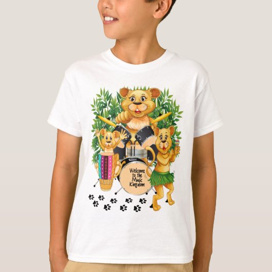 T-shirt Lions africains de safari jouant des instruments (Devant)