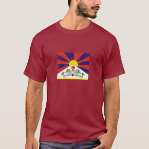 T-shirt Lions du Thibet et de la neige, drapeau tibétain 