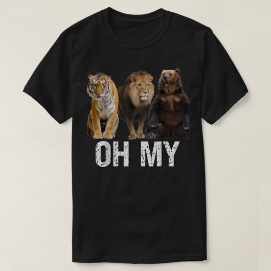 T-shirt Lions et tigres et ours Oh Mon assis ensemble (Design devant)