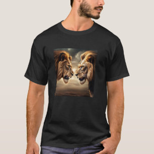 T-shirt Lions s'affrontant Amoureux des lions d'Afrique Ar