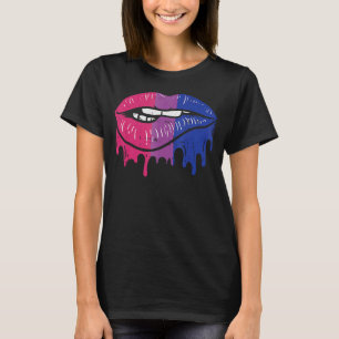 T-shirt Lip Bite Retro Drift Art Lgbt Bisexual Colors Gay 