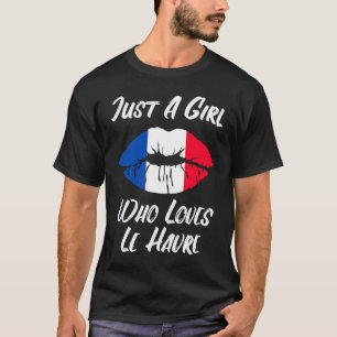 T-shirt Lip Mouth Love French Drapeau Le Havre