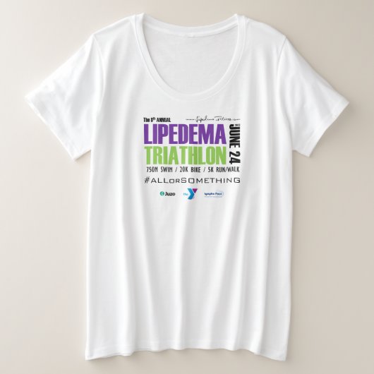 T-shirt Lipedema Triathlon Plus 2023 (blanc) (Design devant)