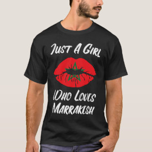 T-shirt Lips Bouche Aimer Marrakech Drapeau Marrakech