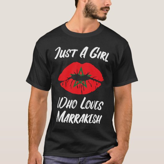 T-shirt Lips Bouche Aimer Marrakech Drapeau Marrakech (Devant)