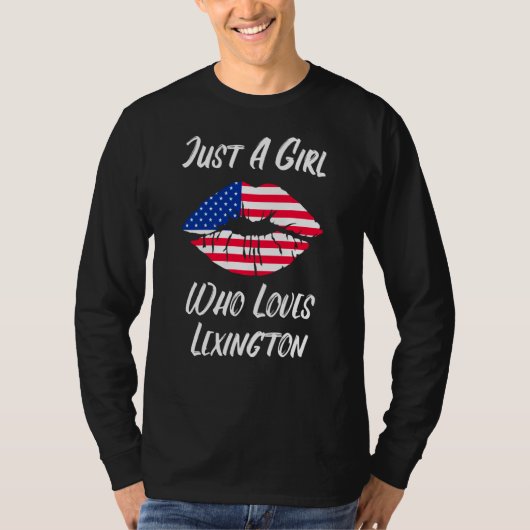 T-shirt Lips Mouth Love American Flag Lexington (Devant)