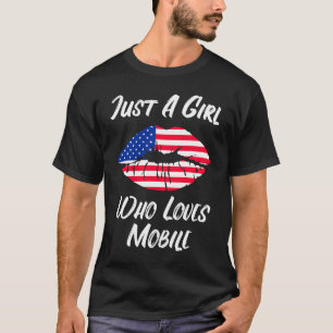 T-shirt Lips Mouth Love American Flag Mobile