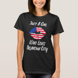 T-shirt Lips Mouth Love American Flag Oklahoma City