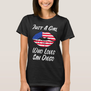 T-shirt Lips Mouth Love American Flag San Diego