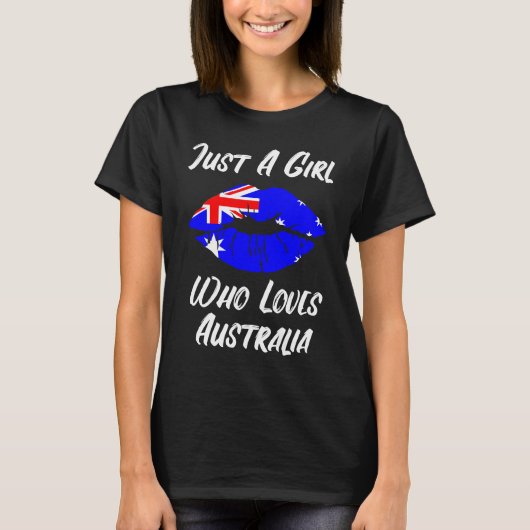 T-shirt Lips Mouth Love Australian Flag (Devant)