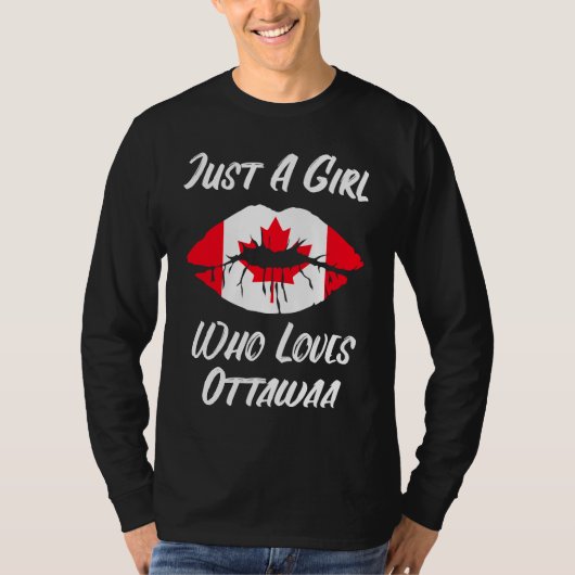 T-shirt Lips Mouth Love Canadian Flag Ottawa (Devant)