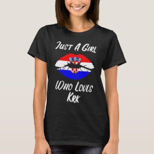 T-shirt Lips Mouth Love Croatia Flag Krk