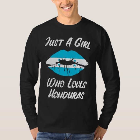 T-shirt Lips Mouth Love Flag Honduras (Devant)