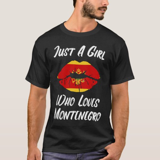 T-shirt Lips Mouth Love Flag Montenegro (Devant)