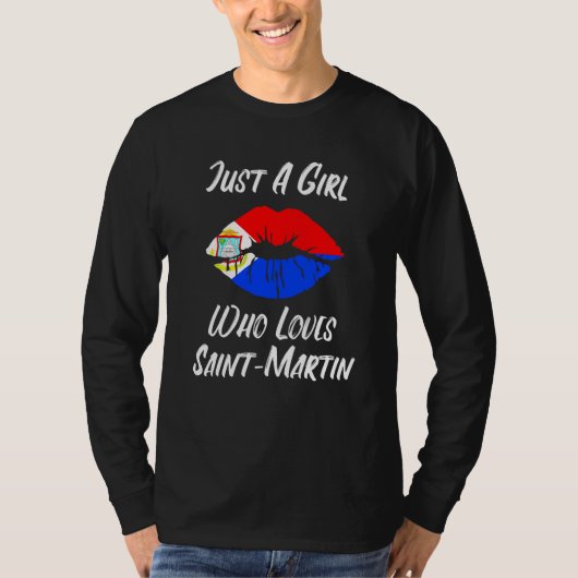 T-shirt Lips Mouth Love Flag St Maarten (Devant)