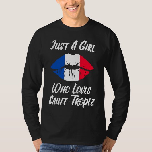 T-shirt Lips Mouth Love French Flag Saint Tropez (Devant)