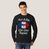 T-shirt Lips Mouth Love French Flag Toulouse (Devant entier)