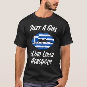 T-shirt Lips Mouth Love Greek Flag Acropolis