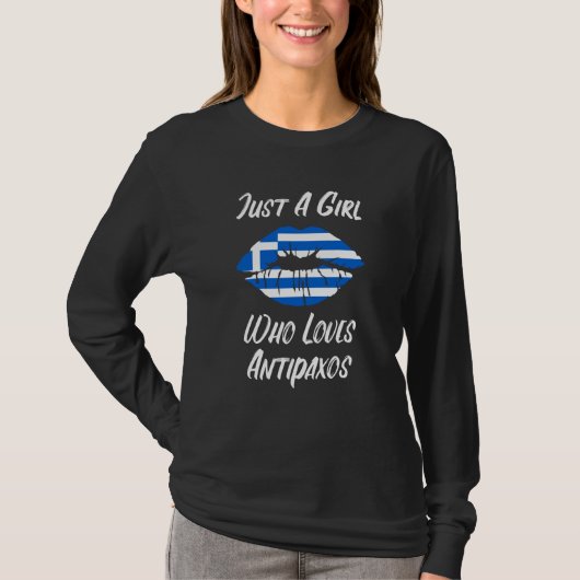 T-shirt Lips Mouth Love Greek Flag Andipaxos (Devant)